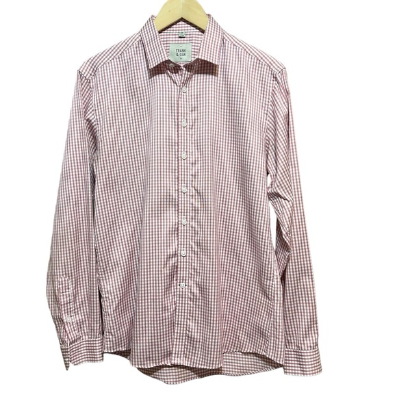 Frank & Oak Cotton Oxford Brick Red Check Button Up Shirt in Medium - Picture 2 of 9